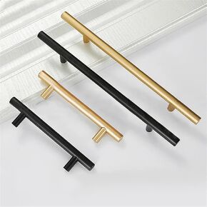 Modern Brushed Gold Black Straight Cupboard Handles Knobs Stainless Steel Brushed Black Gold Kitchen Door Handles Cabinet Pull 1Pcs (Color : Gold 64mm)