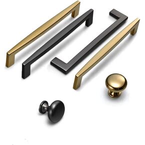 Modern American Gold Furniture Handle Modern Cabinet Knobs and Handles Drawer Knobs Kitchen Handles Black Drawer Pulls 1Pcs (Color : Dark Grey-Single)