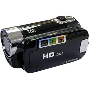 16Mp Digital Camcorder with 1080P Hd Video, 2.7 LCD Screen with 270° Rotation, 16X Zoom, Built-in Light, Anti-Shake, Ideal for Travel and Parties