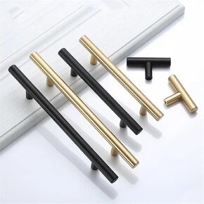 Black Golden Cupboard Handle Brushed Stainless Steel Kitchen Cabinet Door Knob Furniture Drawer Pull Hardware Pulls Bar Handle 1Pcs (Color : Gold 224mm)