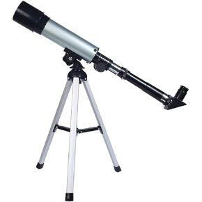 Astronomical Telescope 90X Refracting Astronomical Telescope 90 ° Celestial Mirror Clear Image (Color : Silver Size : 38.5cm)
