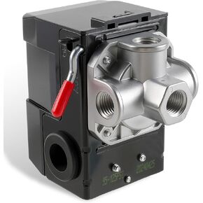 95-125 PSI 20A 1/4" NPT Pessure Switch, LF10-4H Pressure Control Switch, 4 Port Air Compressor Pressure Replacement Switch