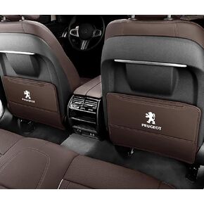 2 PCS مقعد السيارة حصير الحصير الخلفي لمقعد Peugeot 205 206 207 306 307 309 405 406 407 607 ، حصير جلود السيارة ، وسادة حماية مقعد السيارة مضادة للركل مقاوم للخدش