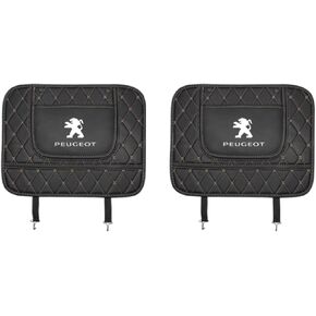 2 Pcs Car Seat Kick Mats Back Seat Protector for Peugeot 205 206 207 306 307 309 405 406 407 607, Car Leather Kick Mats, Car Seat Back Protection Pad Anti-Kick Scratch Resistant