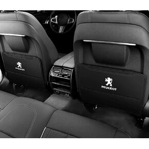 2 PCS مقعد السيارة حصير حصيرة المقعد الخلفي لـ Peugeot 208/E-208 308/E-308 301 408 E-408 508 ، حصير الركلة الجلدية للسيارات ، وسادة حماية مقعد السيارة المضادة للركاب مقاومة للخدش