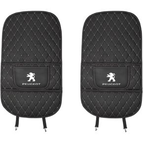 2 Pcs Car Seat Kick Mats Back Seat Protector for Peugeot 208/e-208 308/e-308 301 408 e-408 508, Car Leather Kick Mats, Car Seat Back Protection Pad Anti-Kick Scratch Resistant