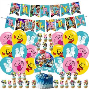 Super Smash Bros Birthday Party Decorations, Smash Brothers Party Decorations Include Happy Birthday Banner, Balloons, Cake Toppers and Cupcake Toppers for Fans Party Decor