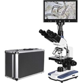 Microscope Biological Lab Digital Microscope Led + Electronic Eyepiece + 9-inch LCD Screen USB Data Line