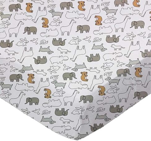 SheetWorld Fitted Pack N Play Playard Sheet Compatible with Maxi COSI Swift Play Yard 31 x 39 inches, 100% Cotton Jersey, Hypoallergenic, Butter Soft, Baby Animals, Made in USA in Kuwait