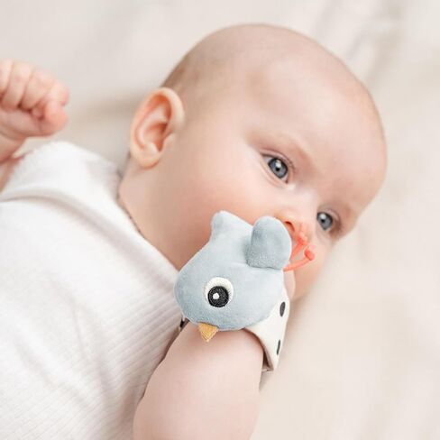 Done by Deer Wrist Rattle Set for Babies - 2-Pack Happy Clouds – Newborn Sensory Toy with Crinkle & Rattle – Soft Blue Baby Bracelets for Wrist or Ankle – from 0 Months in Saudi Arabia