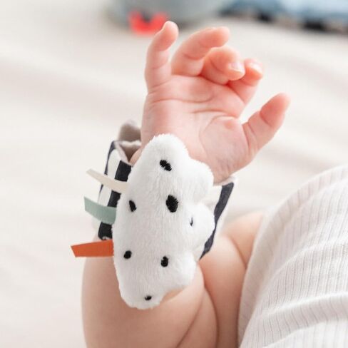 Done by Deer Wrist Rattle Set for Babies - 2-Pack Happy Clouds – Newborn Sensory Toy with Crinkle & Rattle – Soft Blue Baby Bracelets for Wrist or Ankle – from 0 Months in Saudi Arabia