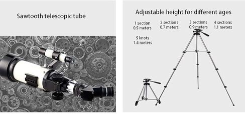 التلسكوب المنكسر للأطفال التلسكوبات المحمولة مع العدسة 20 مم/10 مم لفتحة نطاق السفر المبتدئين 70 مم مع ترايبود وحقيبة عائلة لطيفة (الحزمة 1) in Kuwait