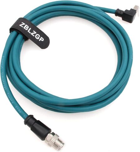 M12 8 Pin X-Code Male to RJ45 Shielded Ethernet Power Cat7e Cable for Cognex Industrial Camera in Sight 8200 8400 Series 8M in Saudi Arabia