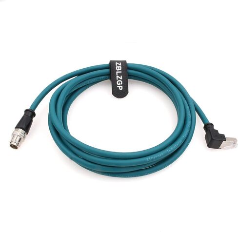 M12 8 Pin X-Code Male to RJ45 Shielded Ethernet Power Cat7e Cable for Cognex Industrial Camera in Sight 8200 8400 Series 8M in Saudi Arabia