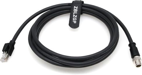 M12 8 Pin X-Code Male to RJ45 Shielded Ethernet Power Cat7e Cable for Cognex Industrial Camera in Sight 8200 8400 Series 8M in Saudi Arabia