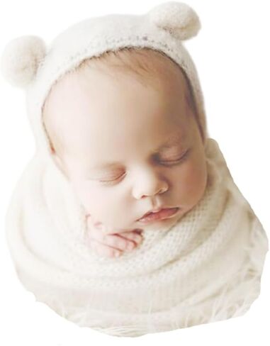 Newborn Baby Boy Girls Photography Props Hats Mohair Blanket Newborn Shoot Picture Props Wrapping cloth Costume Set in Saudi Arabia