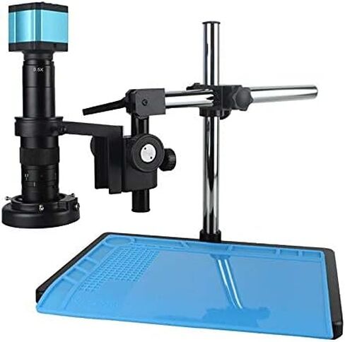 HDMI Electronic Industrial USB Digital Microscope Camera Video TF Storage C Mount Mount Lens للهاتف PCB Soldering Massion (اللون: تدوير قوسين تكبير: 120X) (قوس دوار 180X) in Kuwait