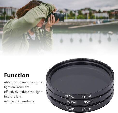 49mm 55mm 62mm 67mm 72mm 77mm Fixed ND2 ND4 ND8 Lens Filters Kit,Optical Glass Neutral Density Lens Filter with Multi Coated,Anti Overexposure Anti Scattered Light Anti in Saudi Arabia