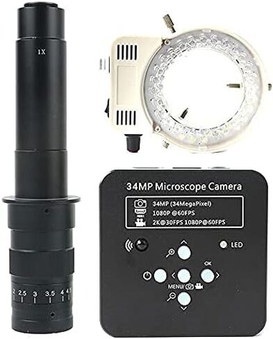 مجهر كامل HD 34MP 2K 1080P 3400W TF Recorder HDMI USB المختبر الصناعي الإلكترونية المجهر الكاميرا (اللون: مع عدسة 300x) (مع عدسة 100x) in Saudi Arabia