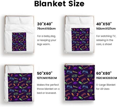 Personalized Baby Blanket for Boys Girls - Custom Name Blanket for Kids, Toddler Nursery - Football Sports Theme Baby Gifts in Saudi Arabia