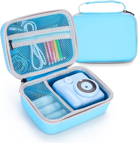 Phetium Instant Print Camera Case Compatible with ESOXOFFORE/Cimizi/HiMont/Goopow/Dylanto Instant Print Cameras for Kids, Storage Organizer Bag for Refill Print Paper Rolls (Box Only)-Light Blue in Kuwait