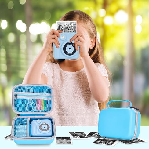 Phetium Instant Print Camera Case Compatible with ESOXOFFORE/Cimizi/HiMont/Goopow/Dylanto Instant Print Cameras for Kids, Storage Organizer Bag for Refill Print Paper Rolls (Box Only)-Light Blue in Kuwait
