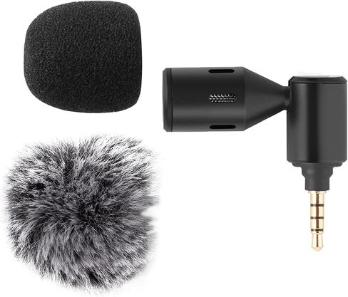MINI MIC للهاتف الذكي Mini Plug-in Smartphone Microphone Microphone Mic Mic Cardioid Type-C Plug 90 ° زاوية قابلة للتعديل مع الزجاج الأمامي 2 مساءً للهواتف الذكية البث المباشر Vlog Singin in Kuwait