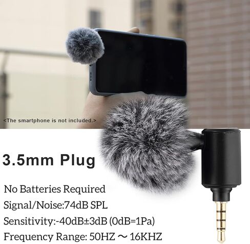 MINI MIC للهاتف الذكي Mini Plug-in Smartphone Microphone Microphone Mic Mic Cardioid Type-C Plug 90 ° زاوية قابلة للتعديل مع الزجاج الأمامي 2 مساءً للهواتف الذكية البث المباشر Vlog Singin in Kuwait