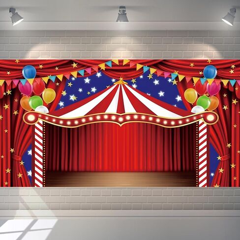 Carnival Circus Backdrop 10x8ft for Photo Carnival Theme Party Decorations Background Large Welcome to The Carnival Birthday Party Banner Backdrop Photo Booth Props Polyester Fabric in Kuwait