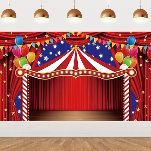 Carnival Circus Backdrop 10x8ft for Photo Carnival Theme Party Decorations Background Large Welcome to The Carnival Birthday Party Banner Backdrop Photo Booth Props Polyester Fabric in Kuwait