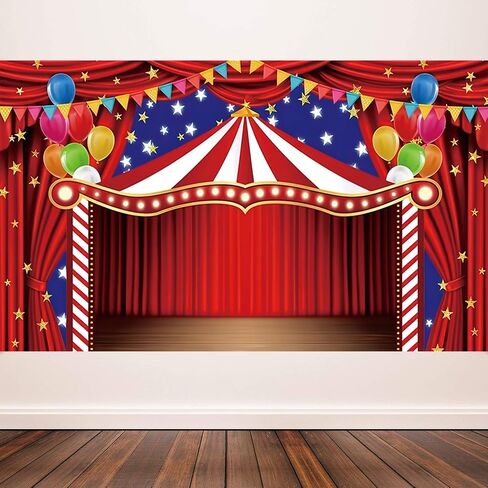 Carnival Circus Backdrop 10x8ft for Photo Carnival Theme Party Decorations Background Large Welcome to The Carnival Birthday Party Banner Backdrop Photo Booth Props Polyester Fabric in Kuwait