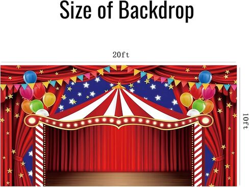 Carnival Circus Backdrop 10x8ft for Photo Carnival Theme Party Decorations Background Large Welcome to The Carnival Birthday Party Banner Backdrop Photo Booth Props Polyester Fabric in Kuwait