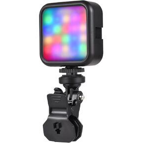 Andoer RGB LED Video Light, Photography Light 3000K-7000K Camera Light, Mini Fill Light with 3 Cold Shoe Mounts and 1/4" Screw Hole, Clip Adapter for TikTok Photography
