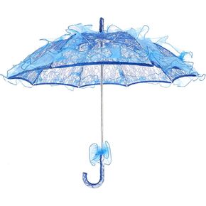 JTLB Bridal Lace Parasol Umbrella, Lady Women Lace Umbrella Wedding Party Decor Photography (Pinkish)