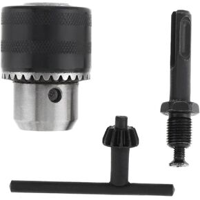 1.5-10/13mm 1/2-20UNF Drill Chuck for Hammer Conversion with Drill Chuck Key and Round Handle of Electric Hammer Transfer Drill Chuck(1.5-10MM)