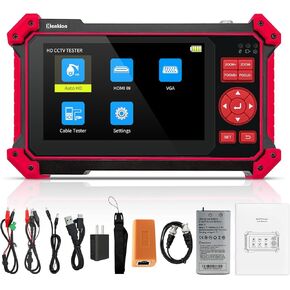Henkion Auto HD Coaxial Camera Tester CCTV Tester Monitor 4K 8MP TVI/CVI/AHD/CVBS Analog Video Monitor 5 inch TFT-LCD Screen Support Cable Tester, HD/VGA Input,PTZ Control RS485 Call OSD Menu