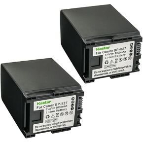 Kastar 2-Pack BP-827 Battery 7.4V 3000mAh Replacement for Canon VIXIA HF M30 HFM30, VIXIA HF M31 HFM31, VIXIA HF M32 HFM32, VIXIA HF M36 HFM36, VIXIA HF M300 HFM300 Camcorder