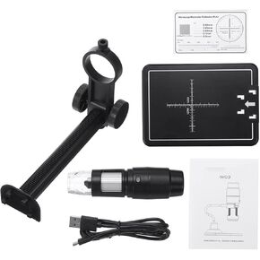 Microscope Accessories Kit Adjustable Handheld Digital Microscope 1000X Camera 8LEDs with Flexible Stand Microscope Slides