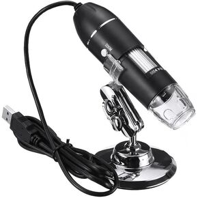 Microscope Accessories Kit Adjustable 500X/1000X/1600X 2MP Handheld Digital Microscope Camera Stand Microscope with 8LEDs Microscope Slides