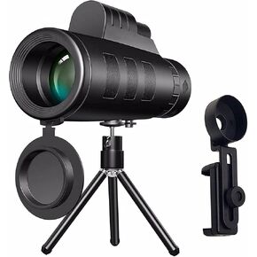 Monocular Telescope HD 40 X 60 Monocular Waterproof Monocular Telescope with Smartphone Adapter Tripod Bird Watching Hiking Ball Game