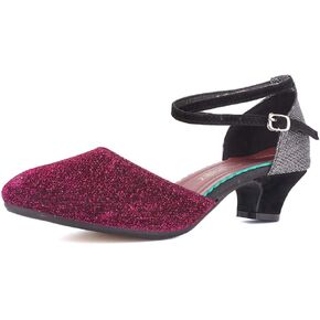 SWDZM Women Latin Dance Shoes Ballroom Salsa Low Heel Party Wedding Dance Shoes