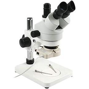 Microscope 7X-45X Continuous Zoom Simul-Focal Trinocular Stereo Microscope LED Ring Light for Phone PCB Chip Soldering Repair (Color : White)