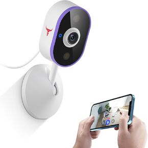 Indoor Wi-Fi Surveillance Home Security Camera with 2-Way Talk, HD Video, Night Vision, Motion Detection, Cloud Storage, 2.4G WiFi only