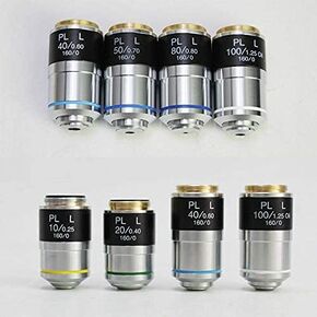 Microscope Metallurgical Microscope Plan Achromatic Objective Lens Long Working Distance 5X 20X 50X 80X 100X (Magnification : 5X) (40X)