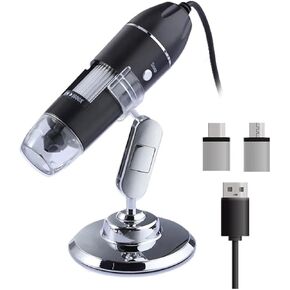 Microscope Accessories Kit Wireless Digital Microscope, 1600X USB Digital Microscope 3 in 1 Type-c Portable 8 LEDs Electronic Microscope Slides