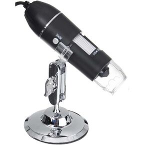 Microscope Accessories Kit 1600X USB Digital Microscope Camera 8LED with Metal Stand Microscope Slides