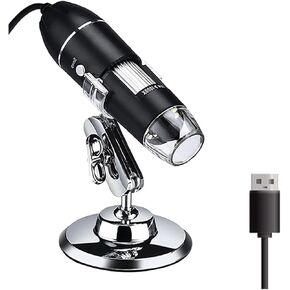 Microscope Accessories Kit 1600X Digital Microscope for Electronics 3 in 1 Type-C USB LED Microscope Slides