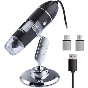 مجموعة ملحقات المجهر 1600x 8 LED المجهر الرقمي المجهر الرقمي باليد شرائح مجهر USB