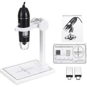 Microscope Accessories Kit 3 in 1 1600X 2MP 1080P Digital Microscope Type-C Electronic Microscope Slides