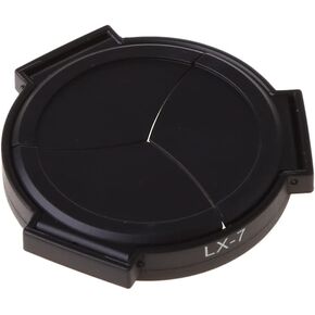 Auto Retractable Lens Cap Self Open and Close Lens Cover Protector for for DMC-LX7GK LX7 Camera Accessor Black Abp+Pc